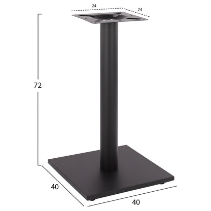 Base metallic Black matte 40x40x72 with adjusters HM421.11