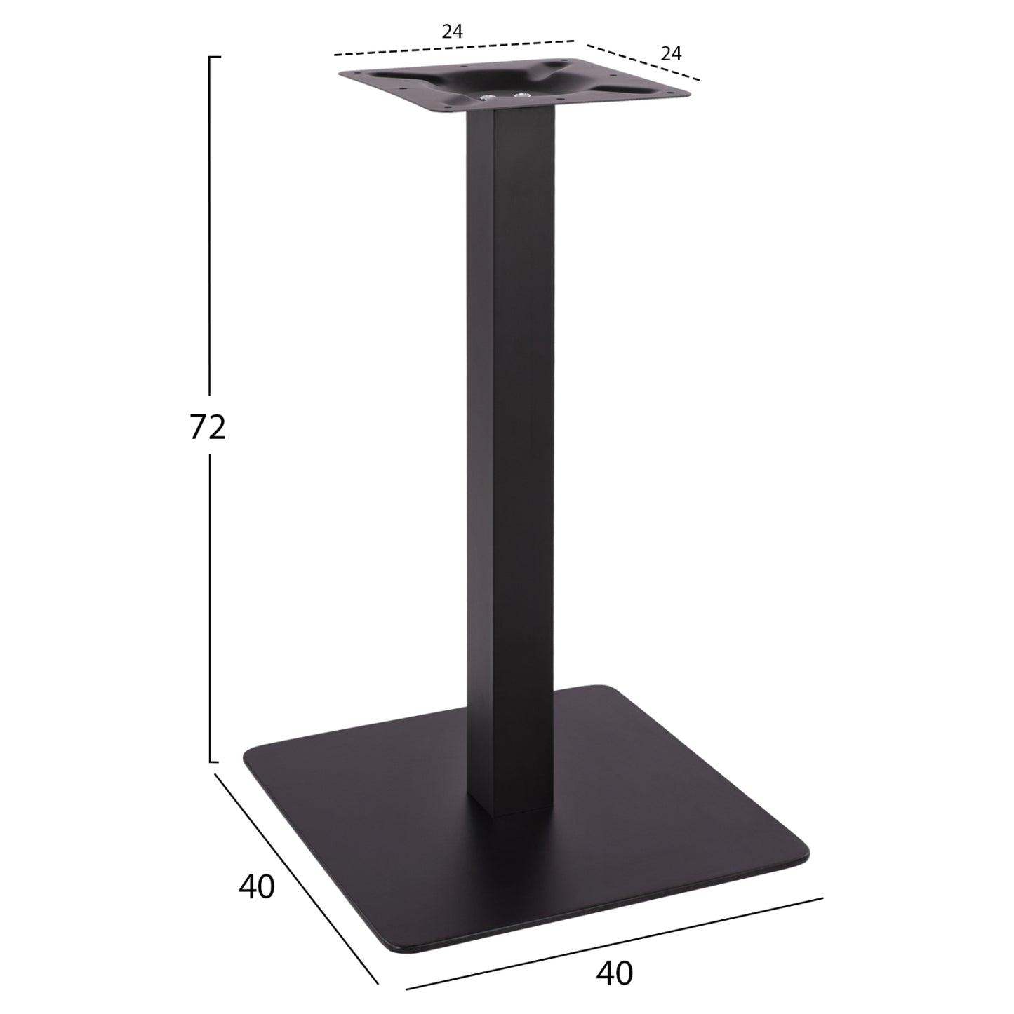 Base metallic Black Matte 40x40x72 HM414.11