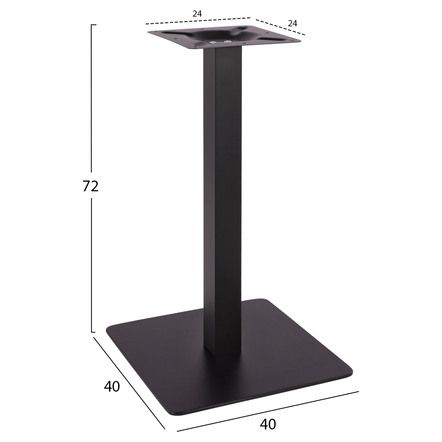 Base metallic Black Matte 40x40x72 HM414.11