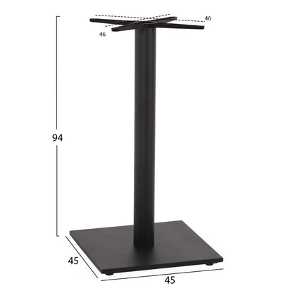 BASE FOR BAR TABLE HM474.20 MEDIUM HEIGHT-MATTE GREY METAL-HEIGHT ADJUSTERS-CROSS 46Χ46cm 45Χ45Χ94Hcm