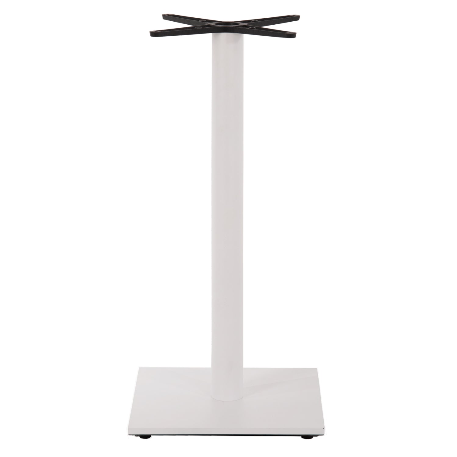 BASE FOR BAR TABLE HM474.02 MEDIUM HEIGHT-MATTE WHITE METAL-HEIGHT ADJUSTERS-CROSS 46Χ46cm 45Χ45Χ94Hcm