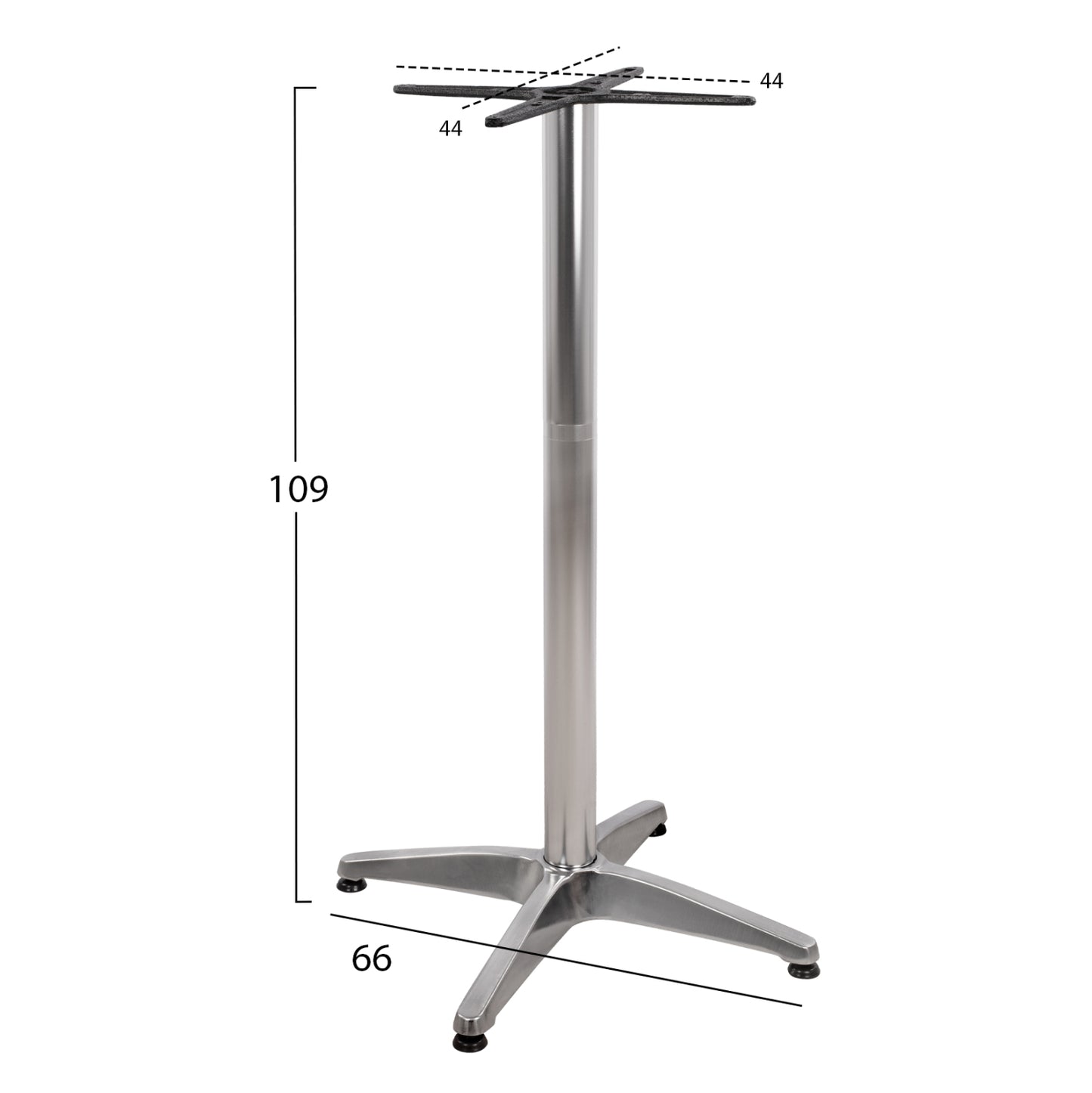 Bar Base Aluminum 66x66x109cm with cross 44x44cm HM450 Chromed