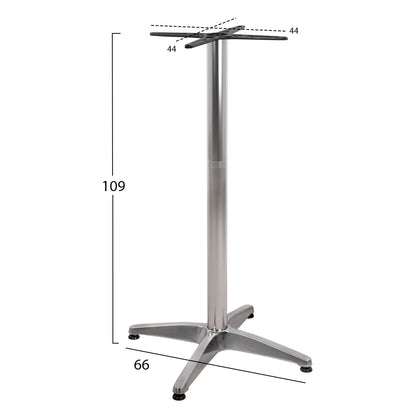 Bar Base Aluminum 66x66x109cm with cross 44x44cm HM450 Chromed