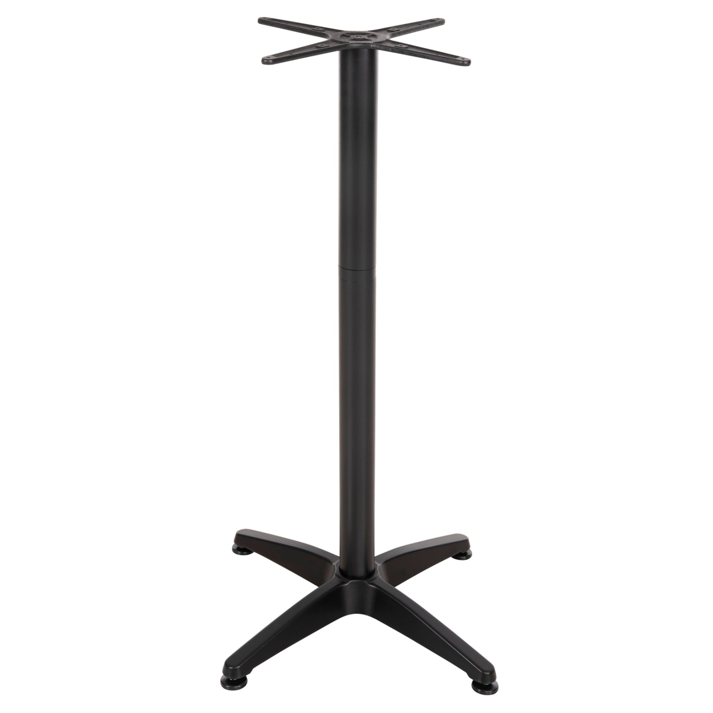 BAR TABLE BASE HM450.03 ALUMINUM IN BLACK 4-PRONGED WITH 44x44cm. CROSS