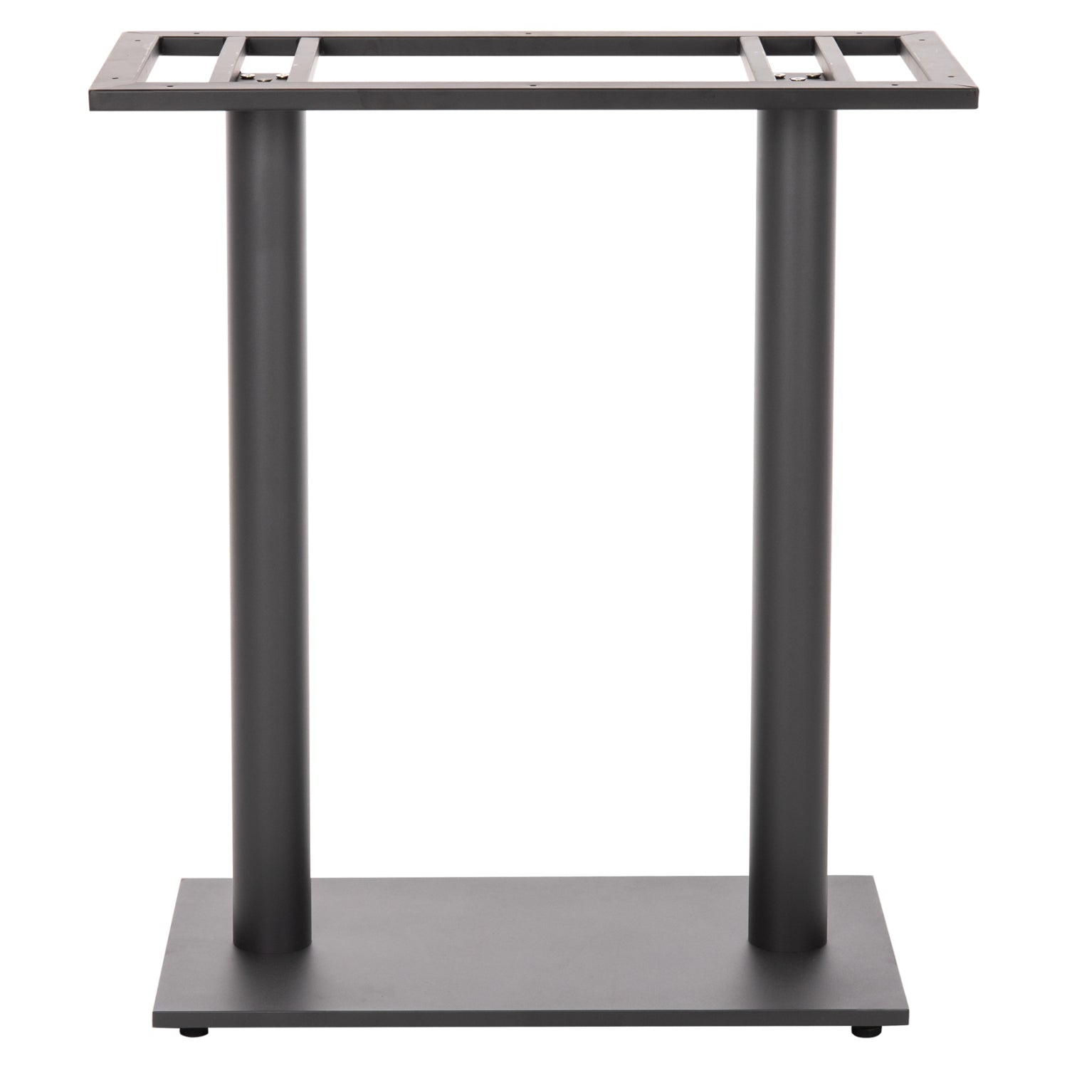 BAR TABLE BASE HM478.20 MEDIUM HEIGHT MATTE GREY METAL 2-PILLAR 40Χ80Χ90Hcm.