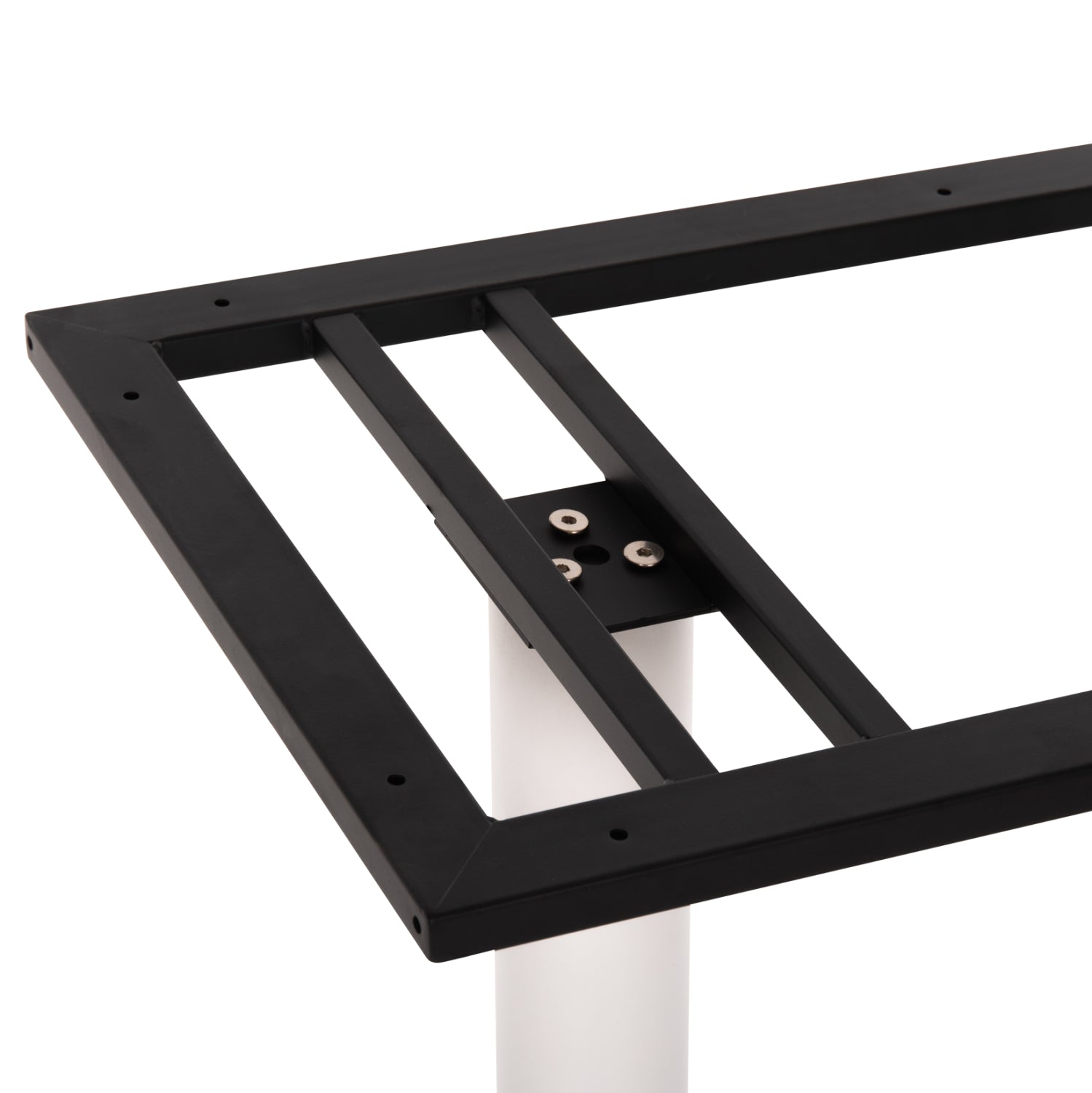 BAR TABLE BASE HM478.02 MEDIUM HEIGHT MATTE WHITE METAL 2-PILLAR 40Χ80Χ90Hcm.