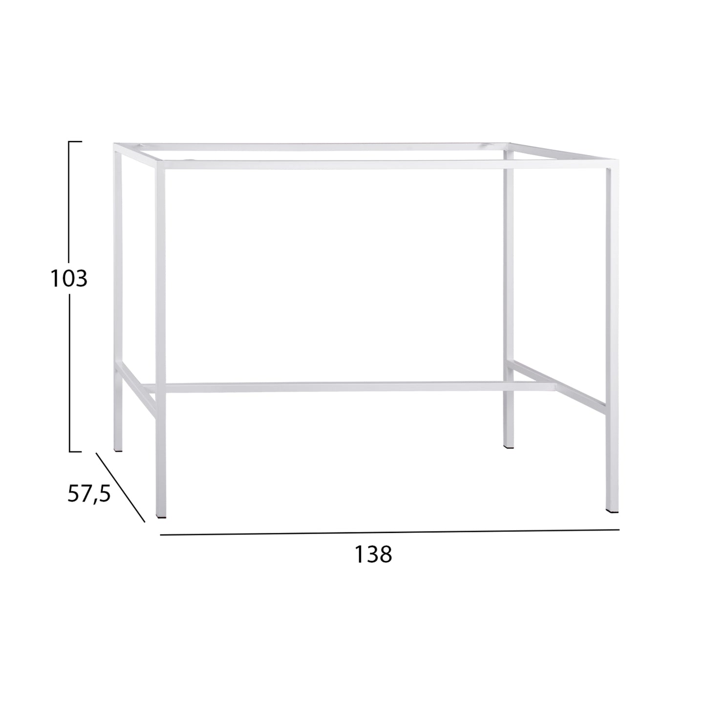 Metal stand bar base white matte TS925 p type for 140Χ60 Surface