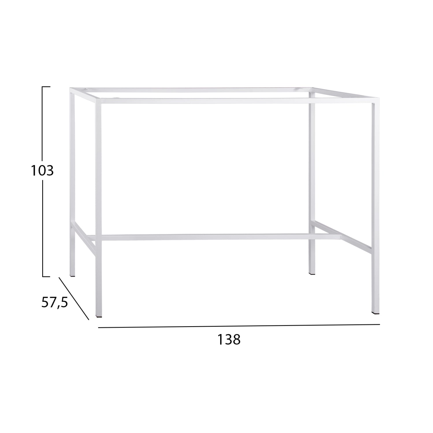 Metal stand bar base white matte TS925 p type for 140Χ60 Surface