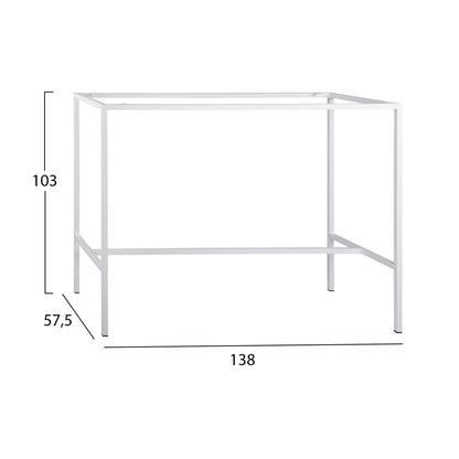 Metal stand bar base white matte TS925 p type for 140Χ60 Surface