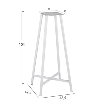 Metal stand bar base 4 legs TS952 White 48.5x47.5x104 cm.