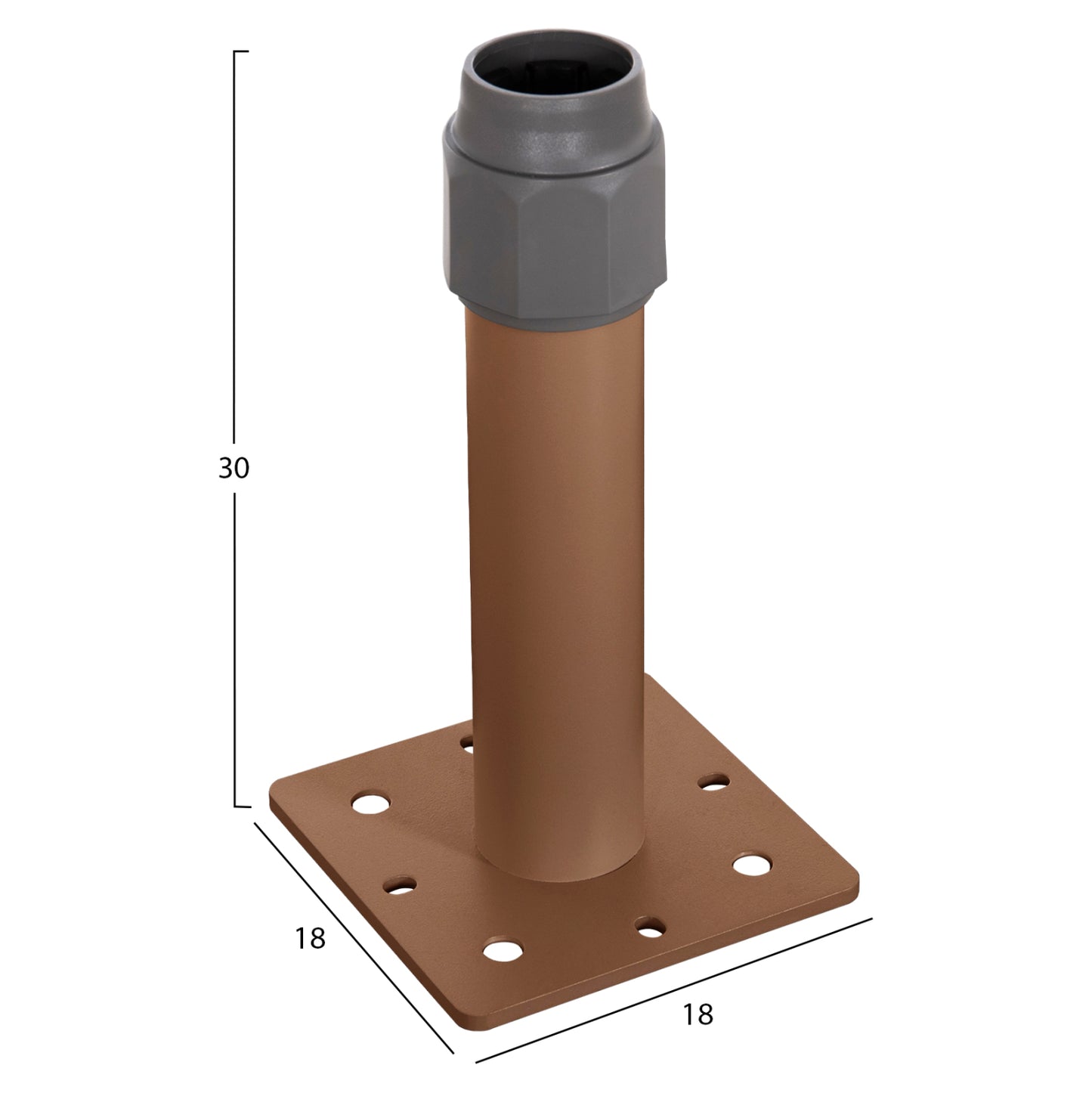 UMBRELLA BASE HM6607.02 HEAT TRANSFER ALUMINUM 18x18x30Hcm.