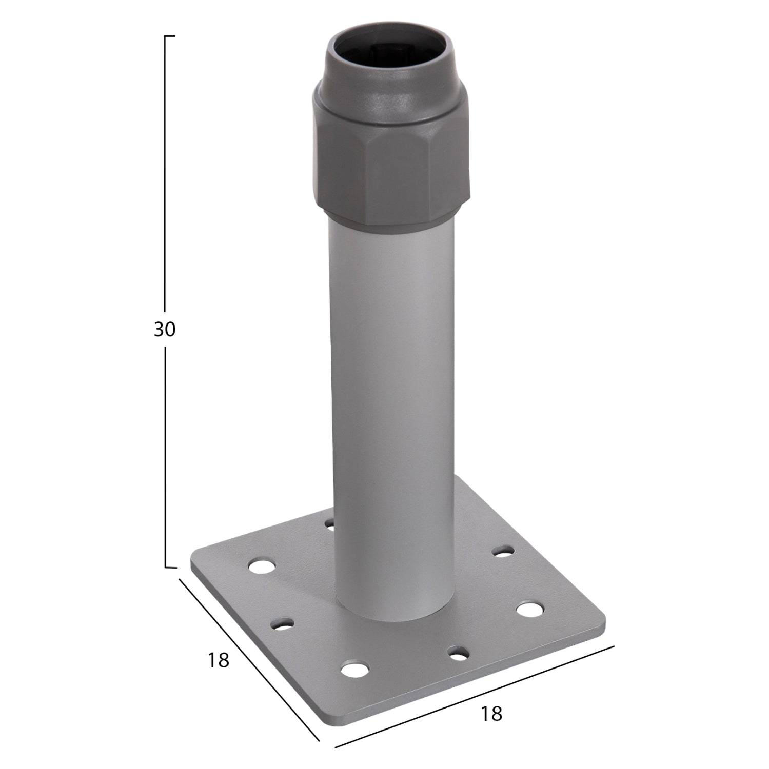 UMBRELLA BASE HM6607.01 ANODIZED ALUMINUM 18x18x30Hcm.