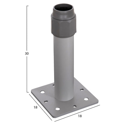 UMBRELLA BASE HM6607.01 ANODIZED ALUMINUM 18x18x30Hcm.