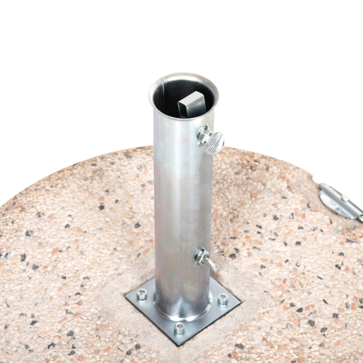 PREMIUM UMBRELLA BASE HM5476.70P CONCRETE MOSAIC 70KG WITH HANDLES AND GALVANISED TUBE Φ62mm