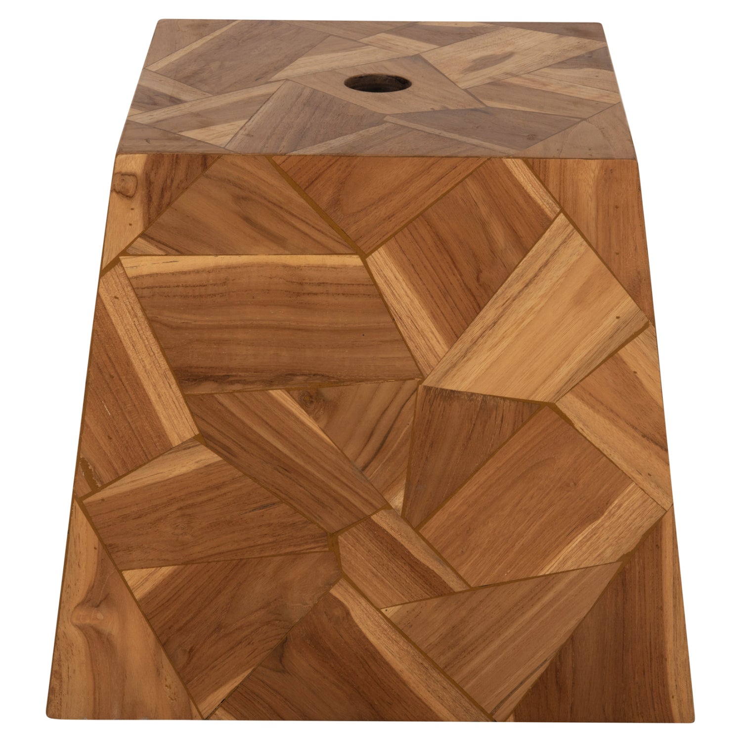 UMBRELLA BASE HM6122 CONCRETE WITH TEAK WOOD COVER-Φ5cm HOLE- 47x47x42Hcm.