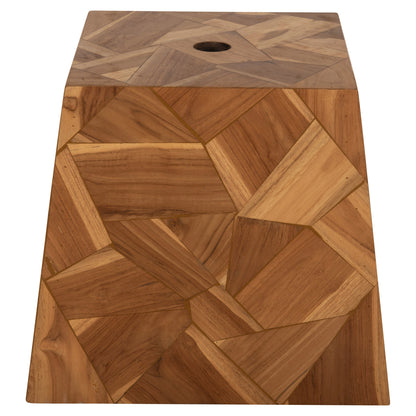 UMBRELLA BASE HM6122 CONCRETE WITH TEAK WOOD COVER-Φ5cm HOLE- 47x47x42Hcm.