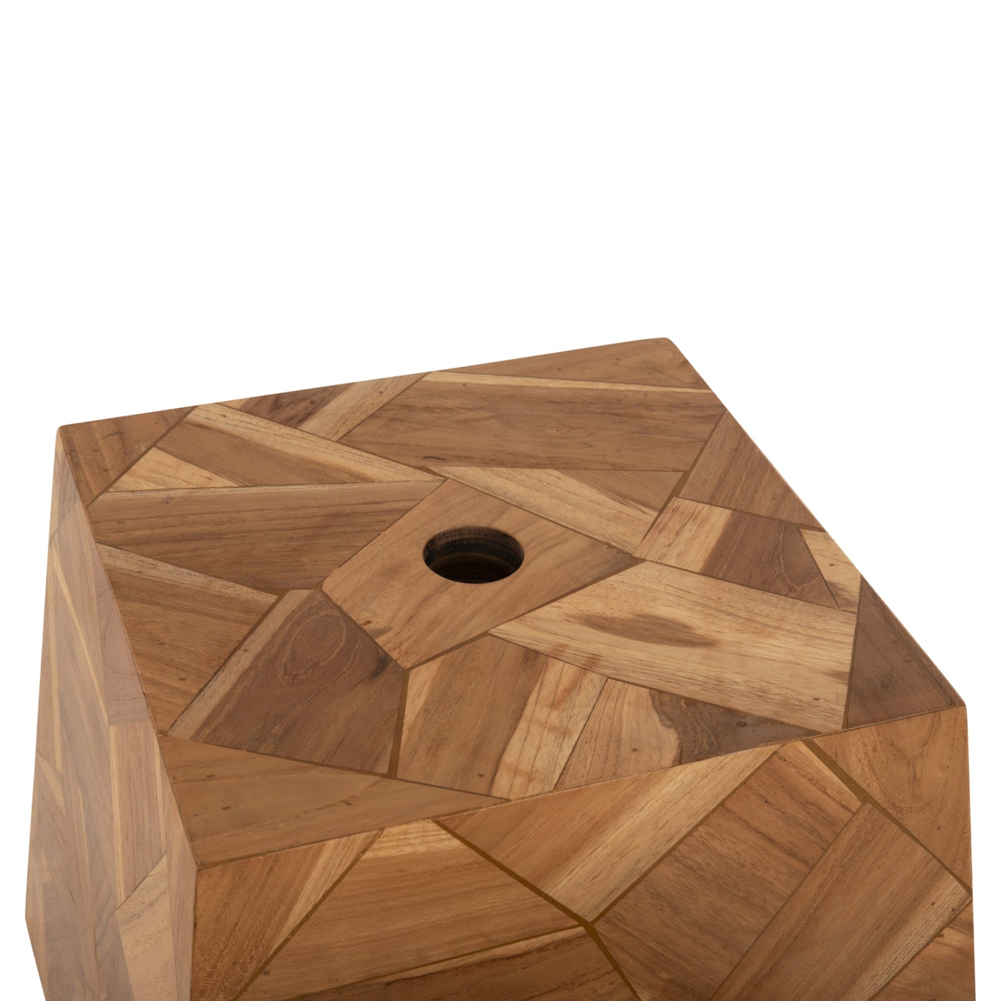 UMBRELLA BASE HM6122 CONCRETE WITH TEAK WOOD COVER-Φ5cm HOLE- 47x47x42Hcm.