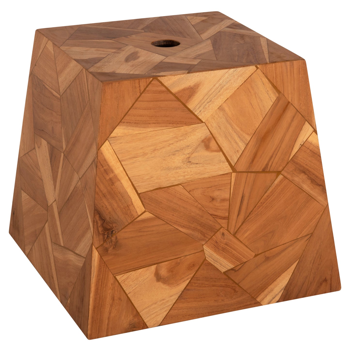 UMBRELLA BASE HM6122 CONCRETE WITH TEAK WOOD COVER-Φ5cm HOLE- 47x47x42Hcm.