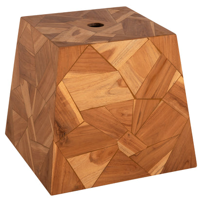 UMBRELLA BASE HM6122 CONCRETE WITH TEAK WOOD COVER-Φ5cm HOLE- 47x47x42Hcm.