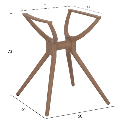 POLYPROPYLENE TABLE BASE CAPPUCCINO HM462.04 FOR TABLETOP 80X80cm.