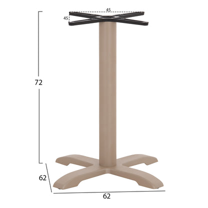 PROFESSIONAL TABLE BASE 4-PRONGED HM406.25 STEEL/CAST IRON--CAPPUCCINO 62x62x72Hcm.
