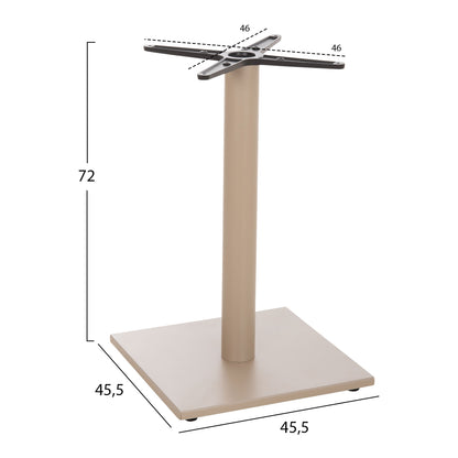 TABLE BASE HM475.25 ALUMINUM IN CAPPUCCINO COLOR 46x46x72Hcm. CROSS 46Χ46cm