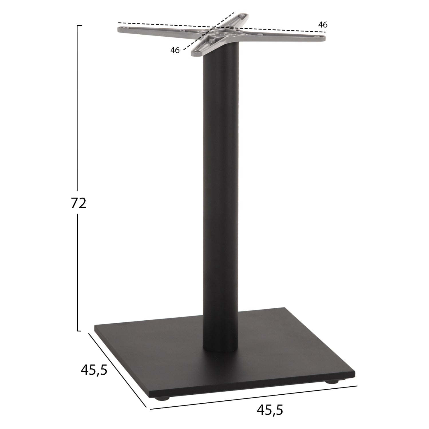 BASE FOR TABLE HM475.20 ALUMINUM GREY-46x46cm CROSS- 46Χ46Χ72Hcm.