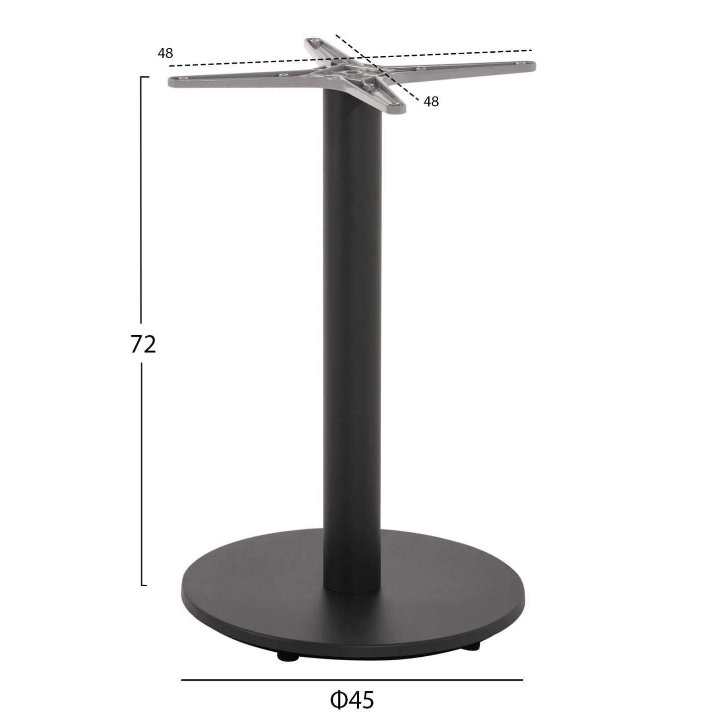 TABLE BASE ALUMINUM HM476.20 ROUND IN GREY 48x48cm CROSS Φ45Χ72Hcm.