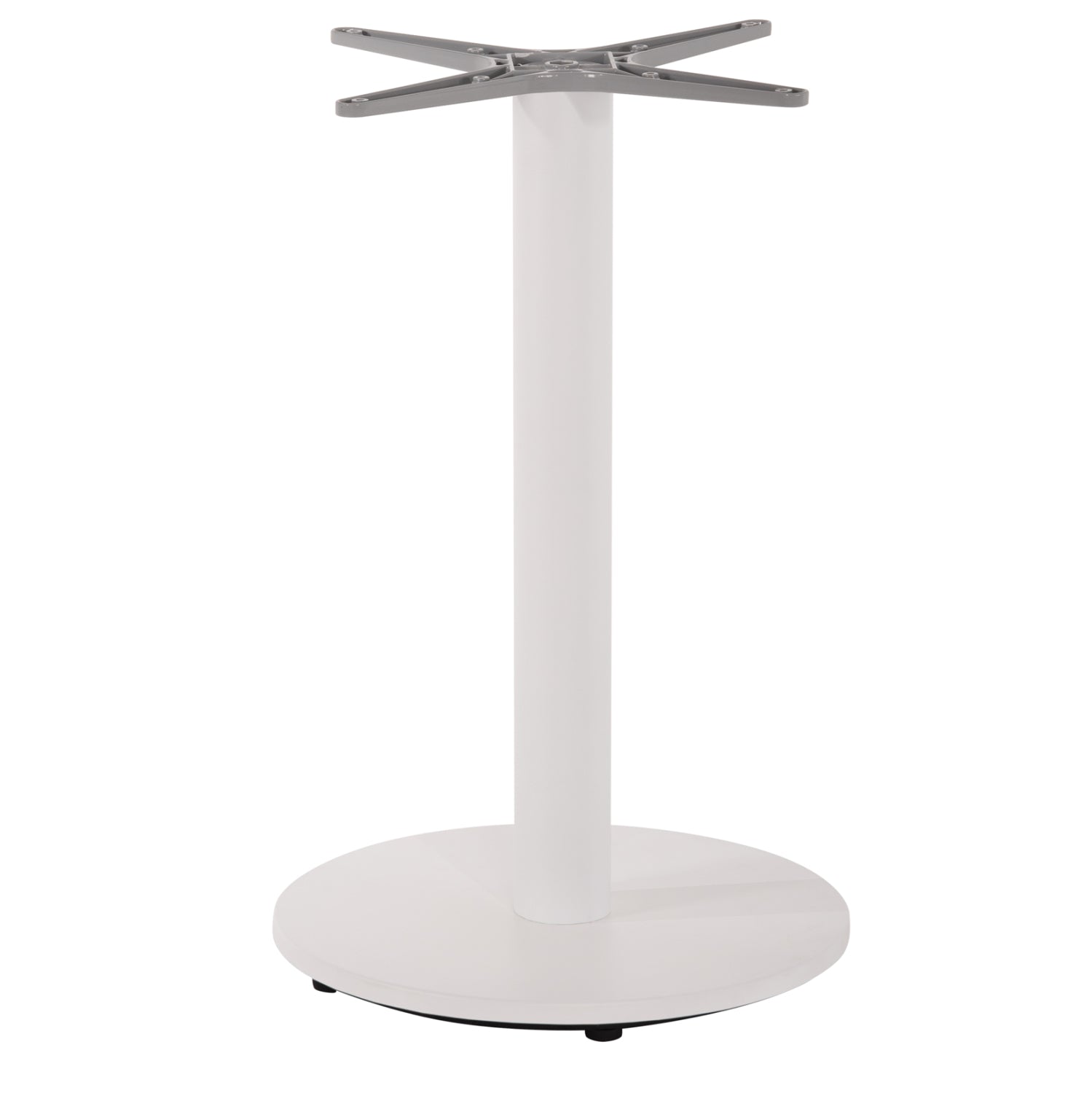 TABLE BASE ALUMINUM HM476.02 ROUND IN MATTE WHITE 48x48cm CROSS Φ45Χ72Hcm.