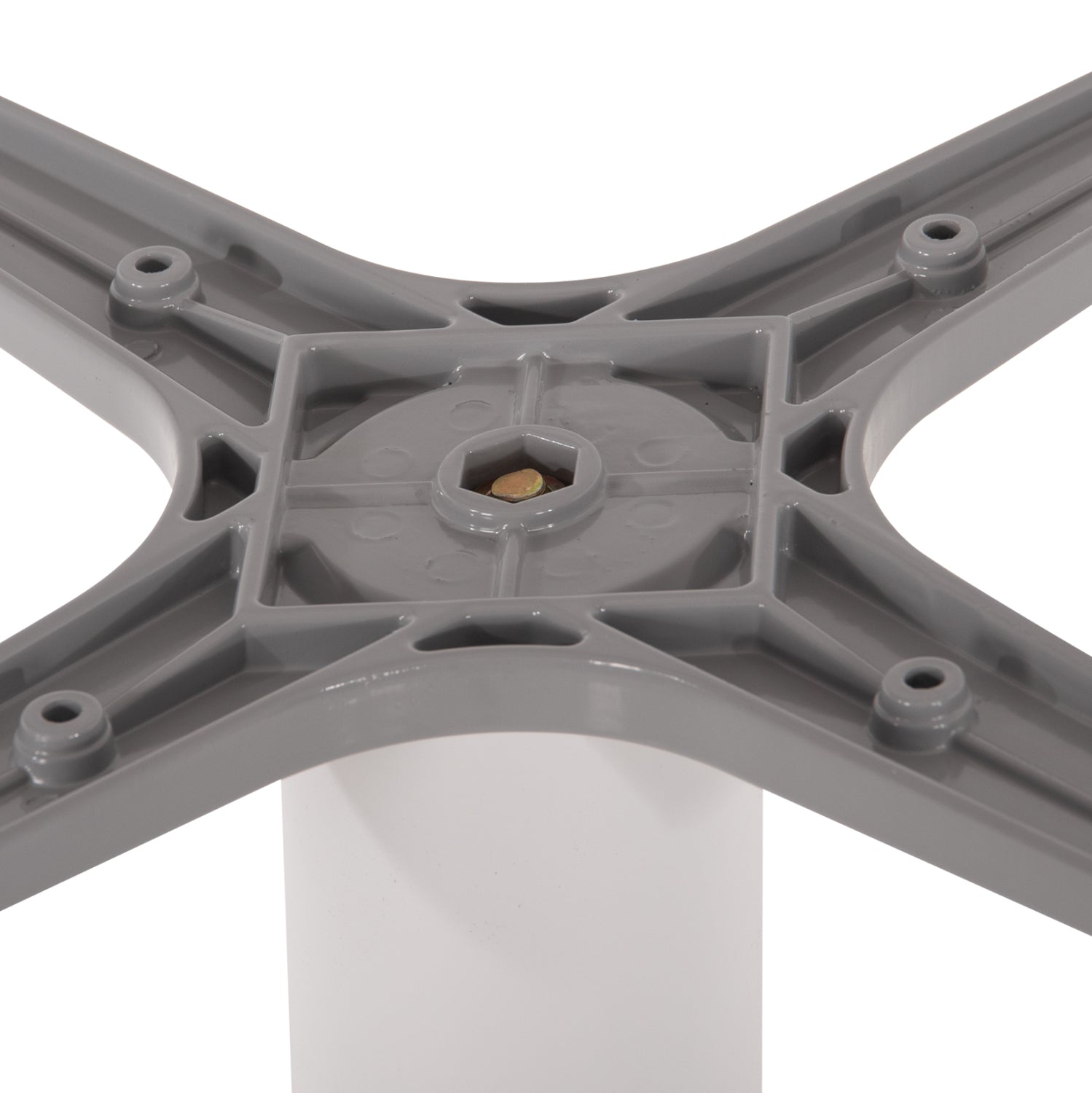 TABLE BASE ALUMINUM HM476.02 ROUND IN MATTE WHITE 48x48cm CROSS Φ45Χ72Hcm.