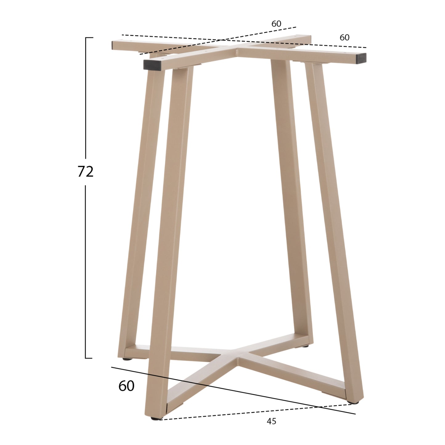 TABLE BASE HM470.25 METAL IN CAPPUCCINO COLOR 60x60x72Hcm.