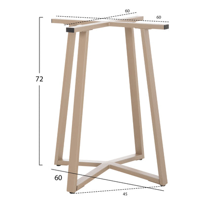 TABLE BASE HM470.25 METAL IN CAPPUCCINO COLOR 60x60x72Hcm.