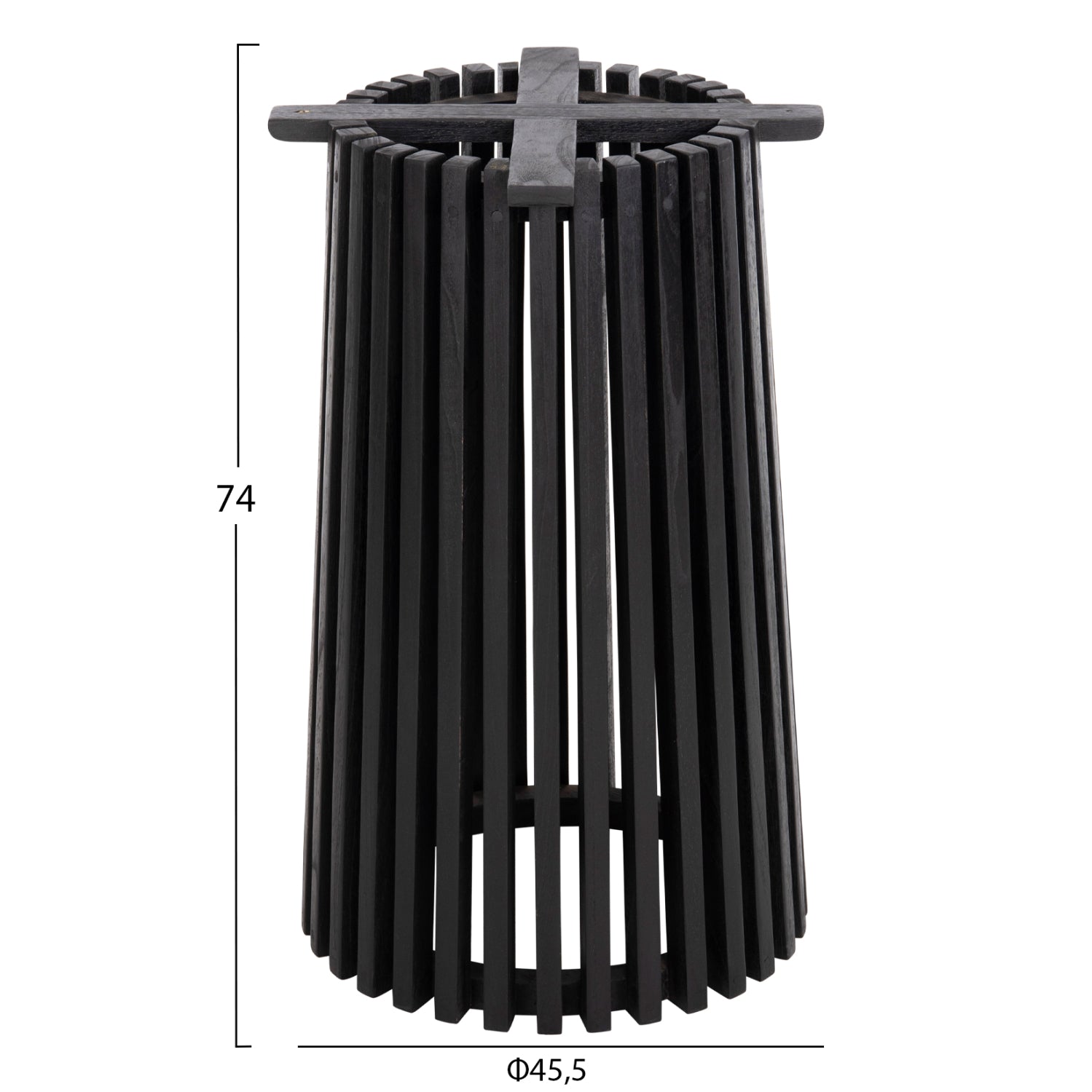 INDOOR TABLE LEGS-BASE ROUND FRANTZ HM9459.12 MINDI WOOD IN BLACK Φ45x74Hcm.