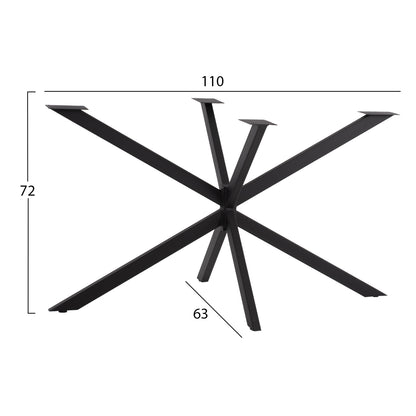 BASE FOR TABLE HM5917 BLACK METAL DOUBLE CROSS-ARRANGEMENT 130x72x71,5Hcm.