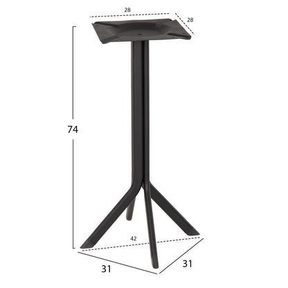 TABLE BASE HM5919 BLACK METAL 31x31x74Hcm.
