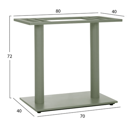 BASE FOR TABLE HM435.28 METAL DOUBLE IN GREEN WITH HEIGHT ADJUSTERS 80Χ40Χ72Hcm.