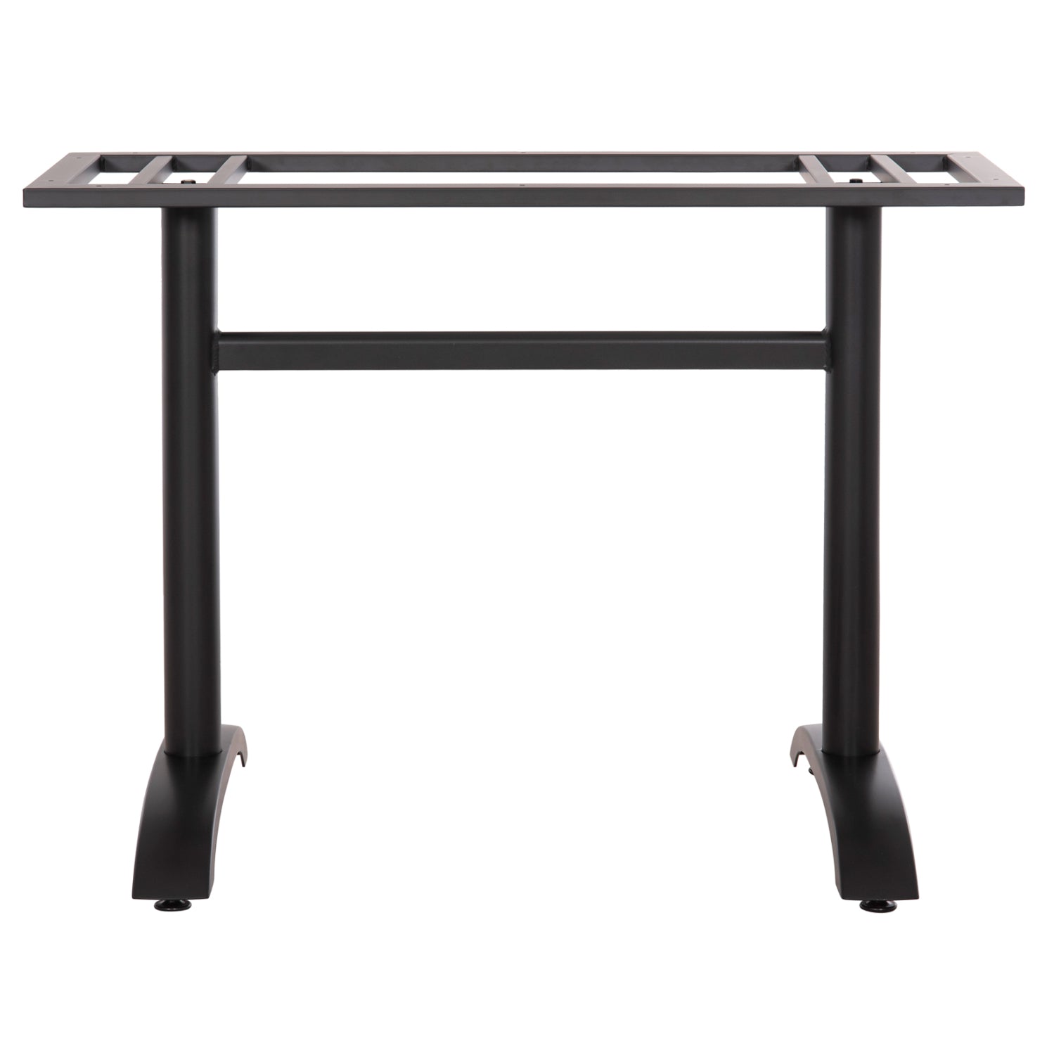BASE FOR TABLE HM461.11 ALUMINUM DOUBLE IN MATTE BLACK WITH HEIGHT ADJUSTERS 100Χ60Χ73Hcm.