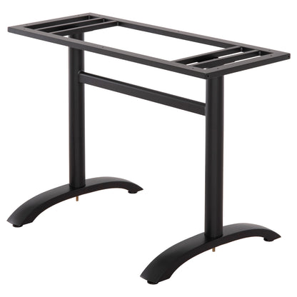 BASE FOR TABLE HM461.11 ALUMINUM DOUBLE IN MATTE BLACK WITH HEIGHT ADJUSTERS 100Χ60Χ73Hcm.
