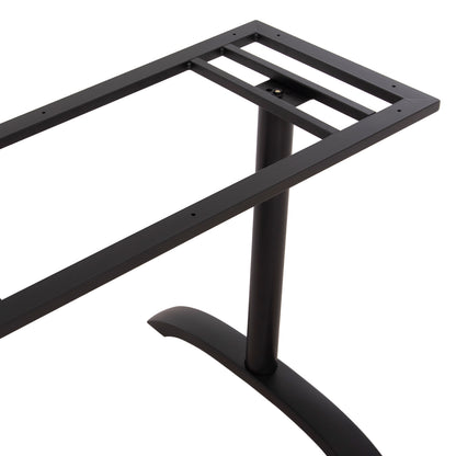 BASE FOR TABLE HM461.11 ALUMINUM DOUBLE IN MATTE BLACK WITH HEIGHT ADJUSTERS 100Χ60Χ73Hcm.