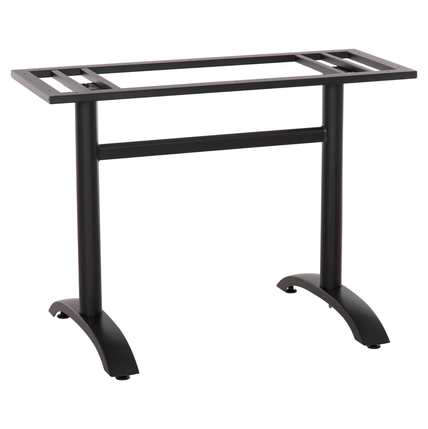 BASE FOR TABLE HM461.11 ALUMINUM DOUBLE IN MATTE BLACK WITH HEIGHT ADJUSTERS 100Χ60Χ73Hcm.