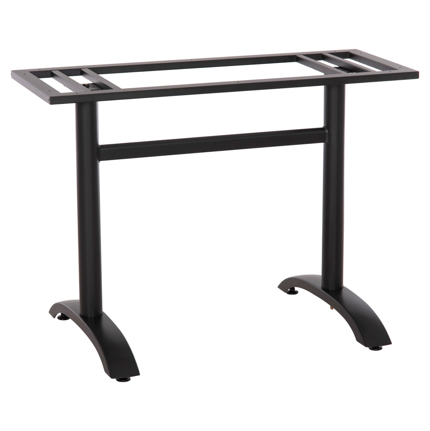BASE FOR TABLE HM461.11 ALUMINUM DOUBLE IN MATTE BLACK WITH HEIGHT ADJUSTERS 100Χ60Χ73Hcm.