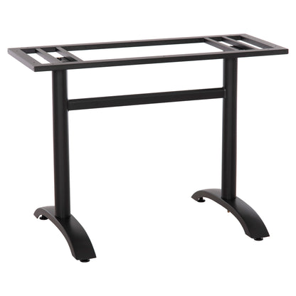 BASE FOR TABLE HM461.11 ALUMINUM DOUBLE IN MATTE BLACK WITH HEIGHT ADJUSTERS 100Χ60Χ73Hcm.