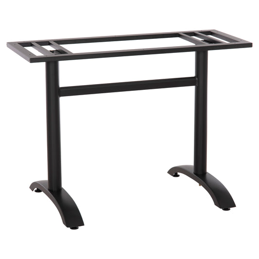 BASE FOR TABLE HM461.11 ALUMINUM DOUBLE IN MATTE BLACK WITH HEIGHT ADJUSTERS 100Χ60Χ73Hcm.