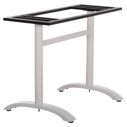 BASE FOR TABLE HM461.12 ALUMINUM DOUBLE IN WHITE WITH HEIGHT ADJUSTERS 100x60x73Hcm