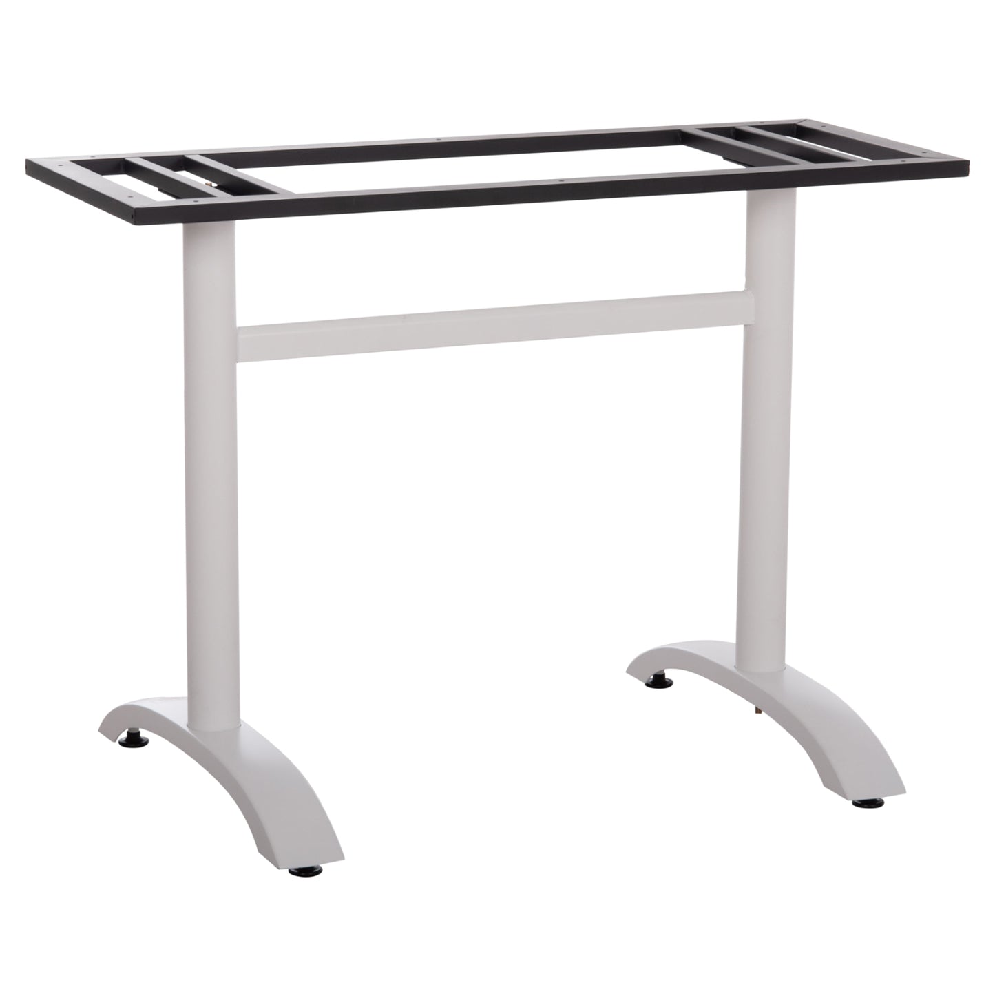 BASE FOR TABLE HM461.12 ALUMINUM DOUBLE IN WHITE WITH HEIGHT ADJUSTERS 100x60x73Hcm