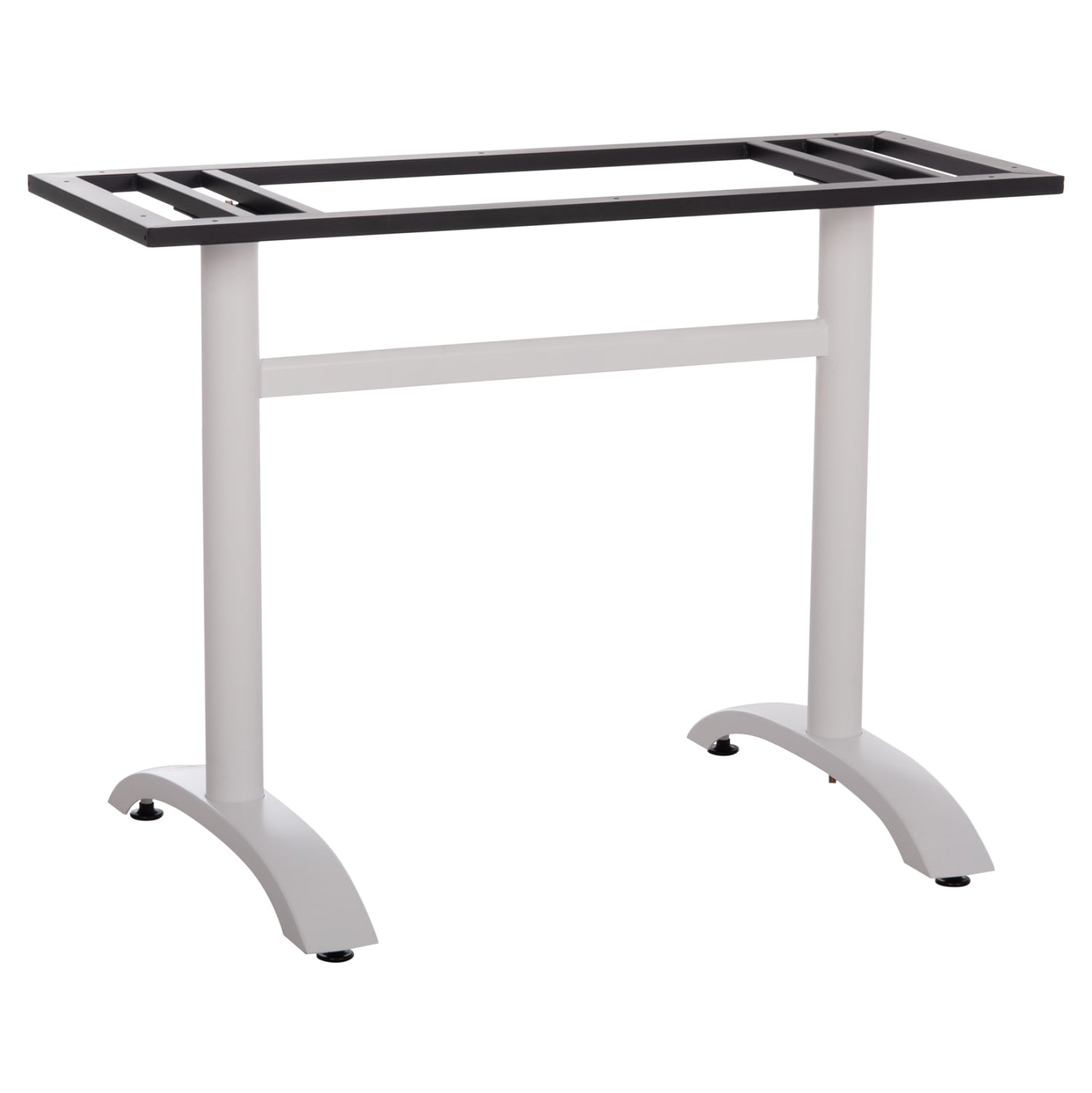 BASE FOR TABLE HM461.12 ALUMINUM DOUBLE IN WHITE WITH HEIGHT ADJUSTERS 100x60x73Hcm