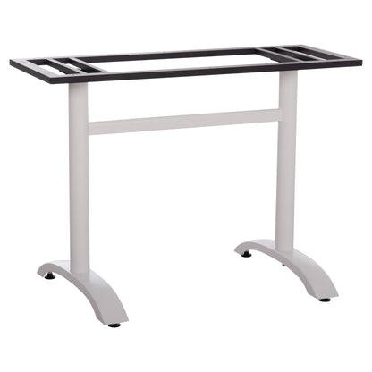 BASE FOR TABLE HM461.12 ALUMINUM DOUBLE IN WHITE WITH HEIGHT ADJUSTERS 100x60x73Hcm