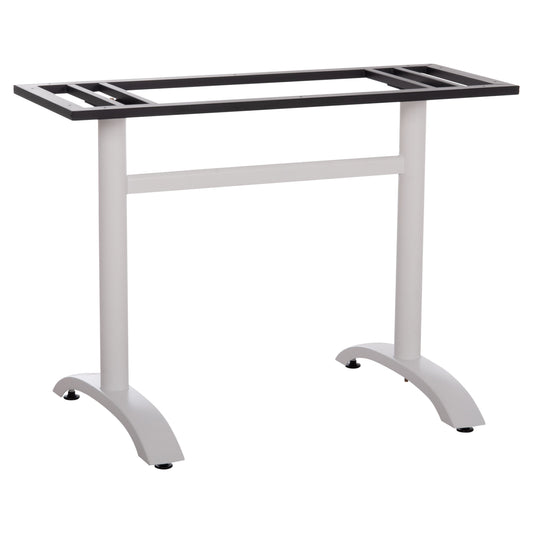 BASE FOR TABLE HM461.12 ALUMINUM DOUBLE IN WHITE WITH HEIGHT ADJUSTERS 100x60x73Hcm