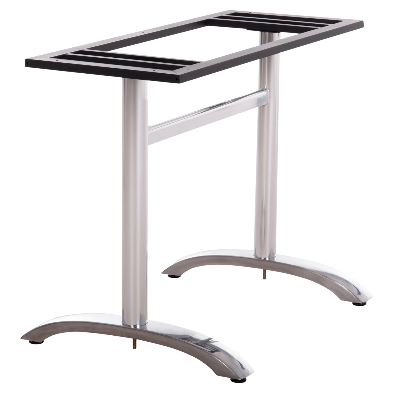 DOUBLE BASE FOR TABLE HM461.13 CHROMED ALUMINUM WITH HEIGHT ADJUSTERS 100x60x73Hcm