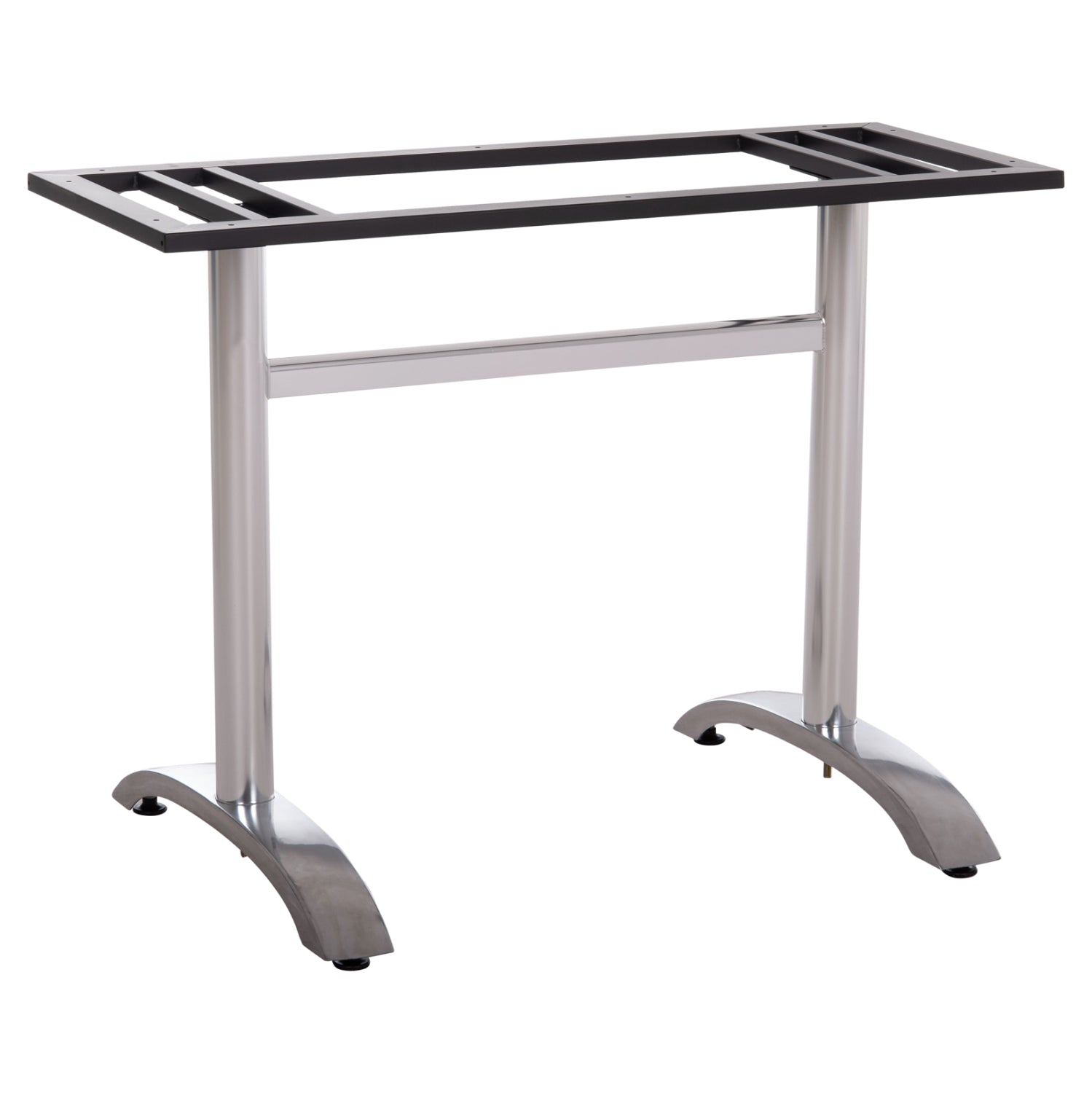 DOUBLE BASE FOR TABLE HM461.13 CHROMED ALUMINUM WITH HEIGHT ADJUSTERS 100x60x73Hcm